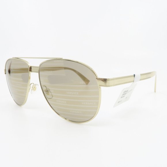 Versace Gold Aviator Logo Lens VE 2209 1252/V3 - Picture 3 of 10